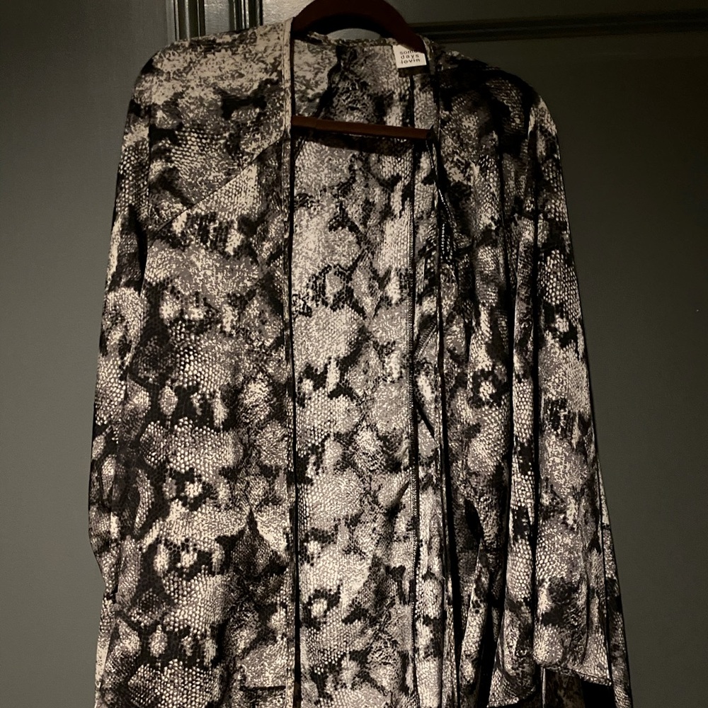 Someday’s Lovin - black and gray snake print cardigan